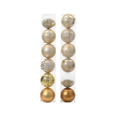 Decoris Shatterproof Baubles Box of 6pcs 15cm - Pearl/Gold (2 Assorted)